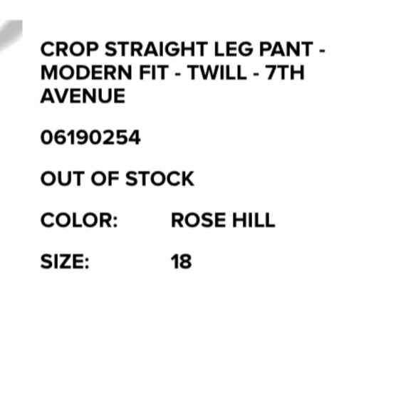 NYC Crop Straight Leg Pant - Picture 3 of 3
